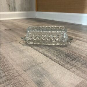 Anchor Hocking Vintage Wexford Glass Butter Dish